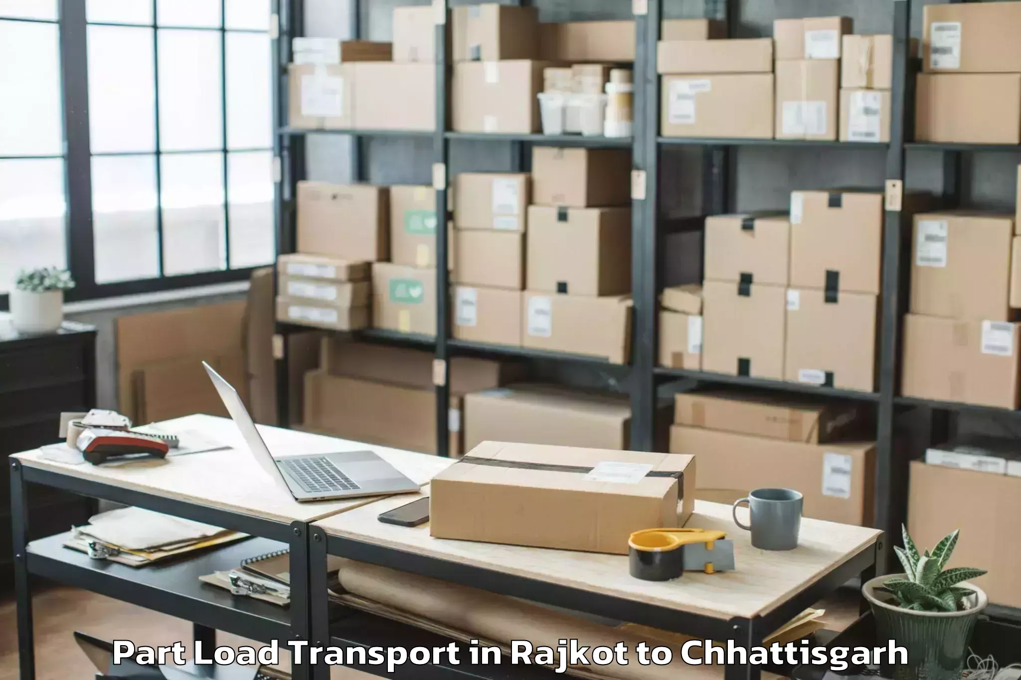 Quality Rajkot to Jagdalpur Part Load Transport